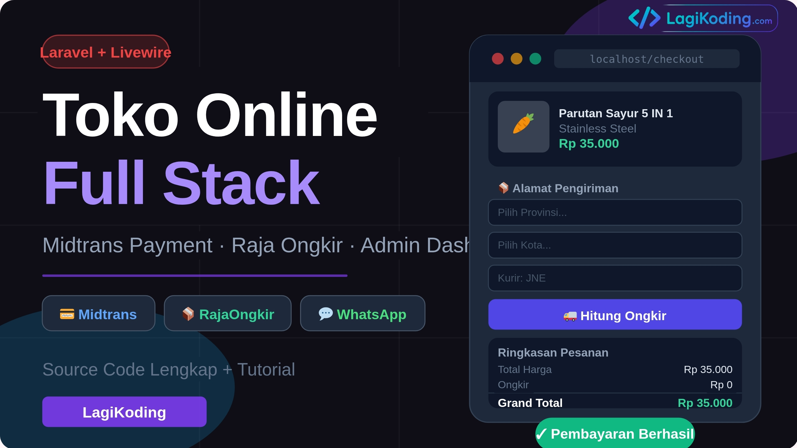 Online Shop Laravel Livewire Terintegrasi Midtrans & RajaOngkir